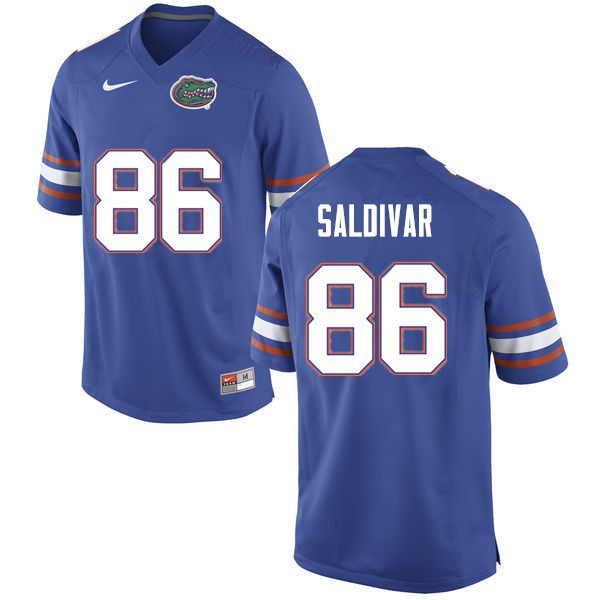 Men #86 Andres Saldivar Florida Gators College Football Jerseys Blue